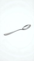 Single stainless steel spoon isolated on white background for kitchen utensil design and culinary projects.