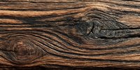 Weathered wooden plank with rich brown grain texture and natural knots, showcasing rustic character for interior design backgrounds.