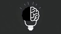 Half brain half lightbulb icon symbolizing creativity, innovation and intelligent ideas. Isolated design element suitable for business, education and technology projects.