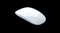 Sleek white wireless computer mouse with glossy blue tint, isolated on transparent background, ready for stickers, clipart, t-shirt design, and print on demand use.
