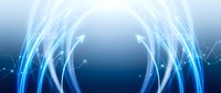 Abstract blue energy waves flowing in circular motion creating dynamic light trails on gradient background for modern digital design projects.
