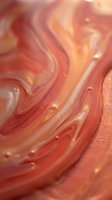 Flowing coral and peach marble texture with golden accents creates elegant swirled patterns for luxury design backgrounds and artistic projects.