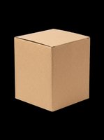 Closed cardboard shipping box isolated on transparent background, ready for packaging design, e-commerce graphics, product mockups, and print-on-demand applications.