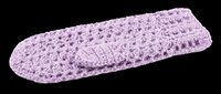 Lavender crochet mitten isolated on transparent background, ready for T-shirt design, stickers, clipart, print on demand, and sublimation crafts.