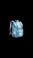 Blue tie-dye backpack isolated on transparent background, ready for t-shirt designs, clipart, stickers, sublimation, and print-on-demand products.