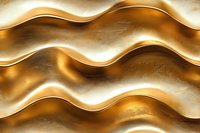 Luxurious golden waves with metallic texture and smooth curves create elegant abstract background pattern for luxury design projects and premium branding materials.
