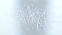 Abstract white fiber optic cables creating intricate network patterns on soft gray background for technology and communication design projects.