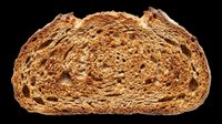 Slice of whole grain bread isolated on transparent background, ready for food design, clipart, stickers, print on demand, and T-shirt use.