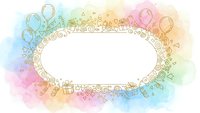 Watercolor rainbow frame with party balloons and gift boxes on white background for celebration invitations and greeting cards.