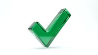 Green glossy checkmark symbol on white background, representing approval, success, and confirmation for business and web design use.