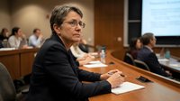 Professional mature Caucasian businesswoman with glasses in corporate boardroom meeting. Executive leader participating in conference presentation.