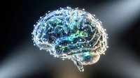 Digital brain with glowing neural networks and circuit patterns representing artificial intelligence, machine learning and futuristic technology concepts.