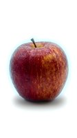 Fresh red apple with stem isolated on white background, suitable for food, nutrition, health, and organic produce designs.