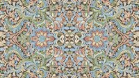 Ornate floral seamless pattern with intricate paisley motifs in muted colors, perfect for textile design, wallpaper and decorative backgrounds.