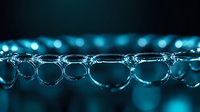 Macro photography of soap bubbles in dark blue water creating geometric circular patterns with light reflections and bokeh effect. Artistic abstract background.