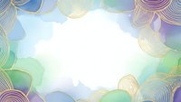 Abstract watercolor background with golden line art swirls and organic shapes in soft pastel colors creating elegant frame for text or design elements.