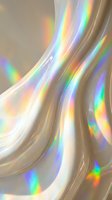 Abstract holographic waves with rainbow prism light effects and iridescent flowing curves for modern digital design backgrounds and futuristic presentations.