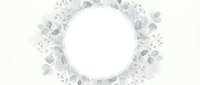 Soft gray eucalyptus watercolor wreath with round copy space, isolated on white background, for wedding invitations and stationery.
