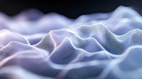 Abstract flowing waves in soft purple and blue gradients creating smooth digital landscape with ethereal lighting effects for modern design projects.