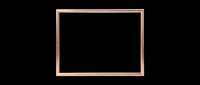 Rose gold rectangular photo frame isolated on transparent background, ready for T-shirts, stickers, print on demand, sublimation, and clipart design use.