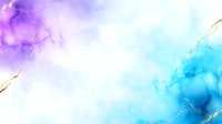 Ethereal watercolor background with purple and turquoise gradient blending into white, featuring delicate gold veining. Abstract fluid art texture for luxury designs.