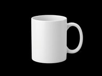 White ceramic mug isolated on transparent background, ready for sublimation, print-on-demand, and custom design projects. Perfect for t-shirt mockups, clipart, and merchandise creation.