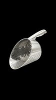 Stainless steel perforated scoop isolated on transparent background, ready for T-shirt design, clipart, stickers, print on demand, and sublimation use.