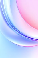 Soft flowing curves in pastel pink and blue create gentle abstract waves with smooth gradients and luminous glow effects, suitable for modern minimalist designs.