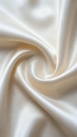 Luxurious cream silk fabric with soft folds and flowing waves, showcasing smooth texture and elegant draping for fashion, textile, and luxury design projects.