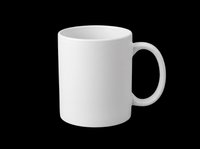 White ceramic coffee mug isolated on transparent background, ready for design use. Mockup for sublimation, print on demand, clipart, stickers, and product design projects.