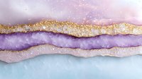 Abstract luxury waves in purple, pink and gold with glitter effect create elegant layered design. Watercolor and metallic texture for modern wall art and decor.