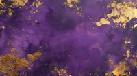 Luxurious purple and gold marble texture with abstract watercolor effect and metallic foil accents creates elegant background for luxury design projects.