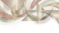 Abstract flowing ribbons in soft pink and gold tones creating elegant curved patterns on light background for modern design projects.
