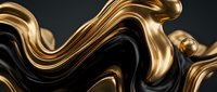 Luxurious golden liquid metal waves flowing in smooth curves against dark background creating elegant abstract composition for premium design projects.