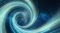 Abstract blue and green spiral vortex with glowing energy waves creating dynamic motion effect for digital art backgrounds and futuristic designs.