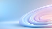 Smooth flowing curves in soft pastel colors create gentle abstract waves against gradient background, combining blue and pink hues for modern minimalist design.