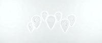 White location pin icons arranged in row on light background for navigation apps and mapping services design projects.
