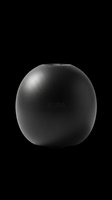 Sleek black spherical speaker isolated on transparent background, ready for design use on t-shirts, posters, stickers, and print-on-demand products.