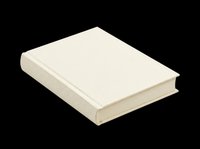 Cream hardcover blank book isolated on transparent background, ready for design use in mockups, stickers, print on demand, clipart, and t-shirt design.