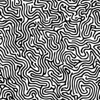 Abstract black and white wavy lines creating organic flowing pattern. Seamless repeating background design for fabric, wallpaper and surface patterns.