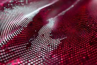 Dynamic red and black dotted pattern creating waves and motion effect with selective focus, abstract technological background for modern designs.