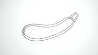 Isolated line drawing of a curved gourd or bottle shape on white background, ready for design projects, educational materials, and clipart applications.
