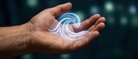 Male hand holding glowing wireless wifi signal icon with digital network connection technology concept for internet connectivity and communication.