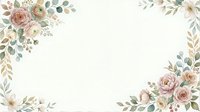Watercolor floral corners with roses, peonies, and eucalyptus leaves on isolated white background, ready for wedding invitations, greeting cards, and design projects.