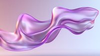 Smooth flowing pink and purple silk fabric waves creating elegant abstract curves and folds against light background. Luxury textile design element.