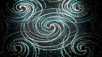 Cosmic spiral galaxy pattern with glittering stars and swirling nebula formations on dark space background for astronomy and science fiction designs.
