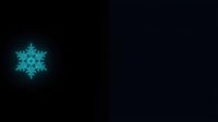 Glowing turquoise snowflake isolated on dark background, perfect for winter holiday designs, greeting cards, and seasonal marketing materials.