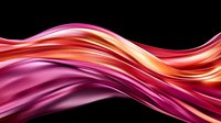 Vibrant flowing waves in pink, red and orange create dynamic abstract background with smooth glossy curves and light effects for modern graphic design projects.