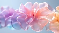 Ethereal flowing abstract shapes in soft pastel pink, purple and orange colors create dreamy atmospheric composition with gentle translucent waves and curves.