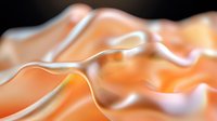 Abstract flowing fabric waves in warm orange and peach tones with soft lighting creating elegant curves and shadows for modern design projects.